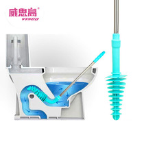 TPR Domestic Piston Type Toilet Dredge Toilet toilet Toilet Stabbing Sewer tool Long handle Stainless Steel Rod