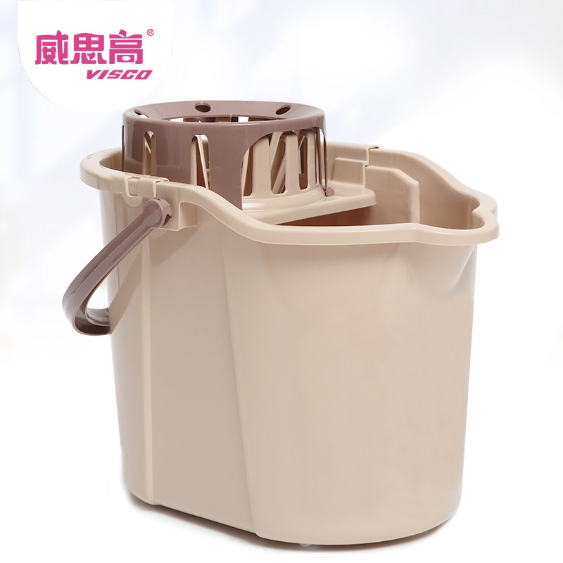 Household wash mop bucket with wheels squeeze bucket medium mop bucket plastic cleaning bucket wash pier cloth bucket floor drag bucket