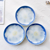 Fukagawa Fukagawa made in Japan blue and white flower porcelain fruit dessert plates 11 5cm 3 pieces