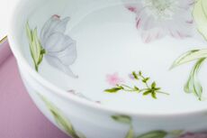 чашка fukagawa 日本制 玫瑰花朵图案 粉色瓷杯碟红茶杯碟礼物 280ml