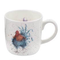 Royal Worcester UK Farm Animal Rooster Egg Pattern White Cup 310ml