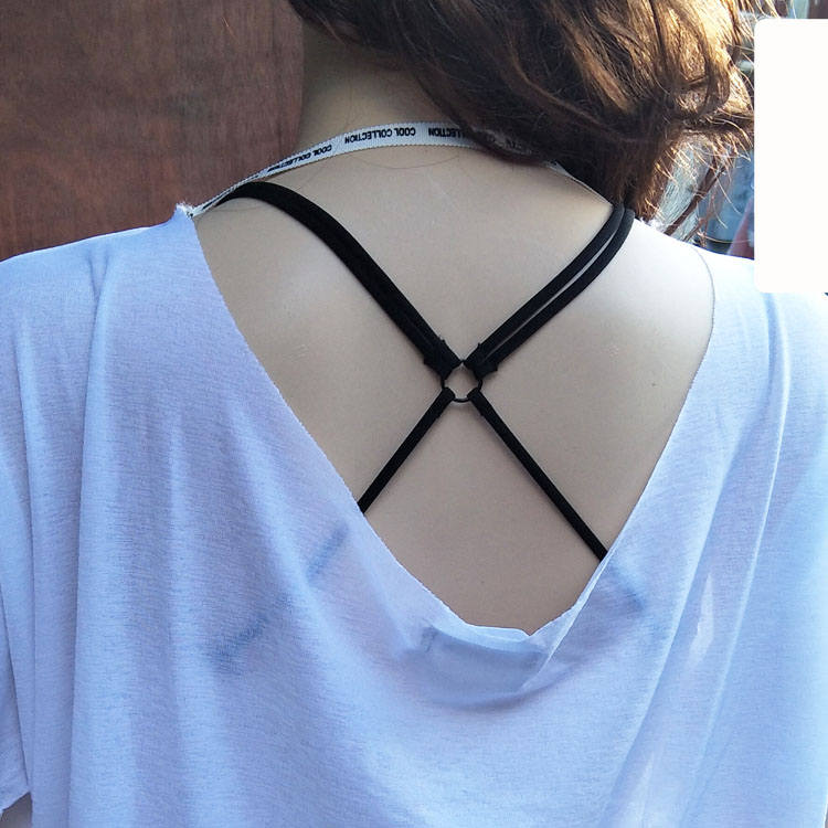 Làm đẹp trở lại với dây đeo vai Đồ lót gợi cảm Dây đeo vai chéo Dây đeo mỏng Back Cross Wide Hook Dây đeo vai màu đen quai áo trong suốt
