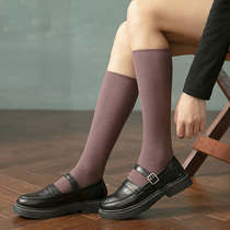 Socks womens calf socks Japanese Korean thin leg long tube Solid color tide ins pile knee-high autumn and winter wild middle tube socks