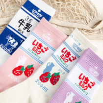 Strawberry socks Womens Mid-range socks Japanese milk cute soft sister cotton ins tide autumn and winter Foreign color Net red long tube