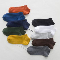 Socks mens tide socks ins low-top teen student winter pure cotton breathable sweat-absorbing deodorant spring and autumn thin section boat socks