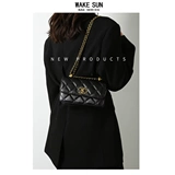 Небольшая небольшая сумка, сумка через плечо, брендовая цепь, замок, сумка на одно плечо, премиум класс, японские и корейские, на цепочке