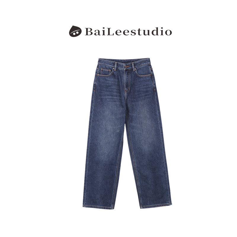 【Bai Li Liangpin】2026 Spring New Fashion Casual Versatile Fleece-Lined Jeans for Women, Loose Straight-Leg Pants 【Bai Li Liangpin】2026 Spring New Fashion Casual Versatile Fleece-Lined Jeans for Women, Loose Straight-Leg Pants
