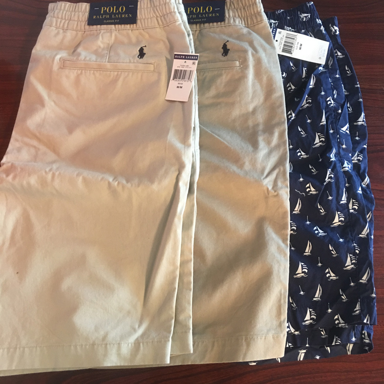 In-Stock Genuine American Polo Ralph Lauren Men's Summer Casual Shorts with Elastic Drawstring
