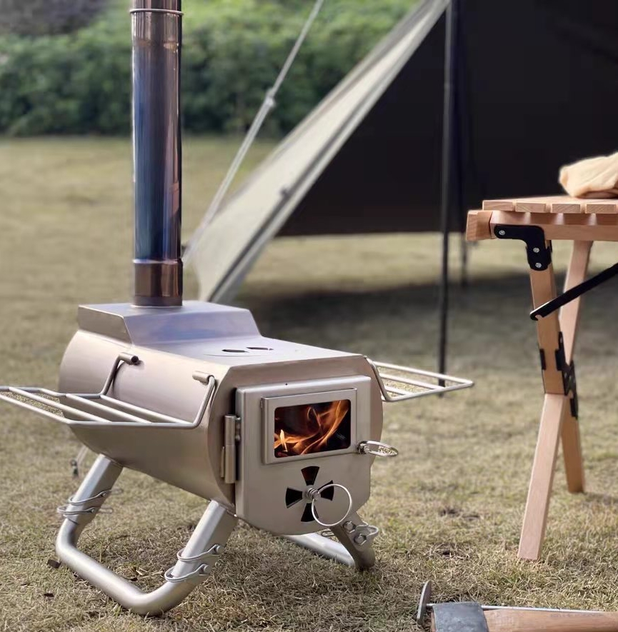 Outdoor firewood stove 304 stainless steel camping Wild cooking stove portable field heating firewood stove tent inner stove G stove