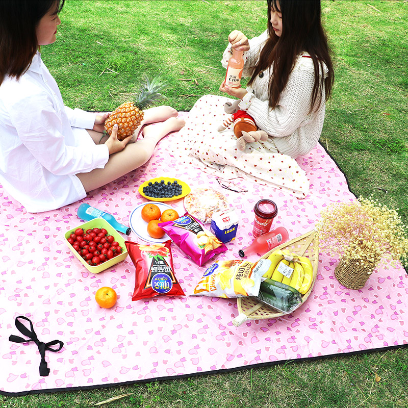 Net red portable waterproof moisture proof mat thickened super picnic mat Grass beach mat Spring outing outdoor camping pad