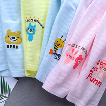 2 price children's slub cotton pyjamas boys and girls baby cotton home leggings baby PP air conditioning pants 1