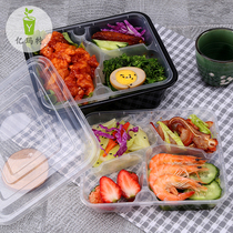 Disposable bilayer lunch box trig 4-g fast food box black upscale thickened two-story takeaway boxed box