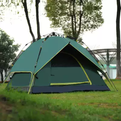 Tent outdoor 3-4 people fully automatic thickened rainproof tent 2 people Single Double field camping tent