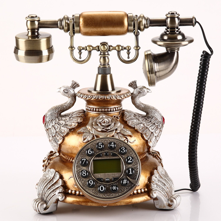 Pleasant Flags Antique Style Telephone Old Fields Vintage Fields Vintage Fashion Creative Wire Telephone Landline Telephone