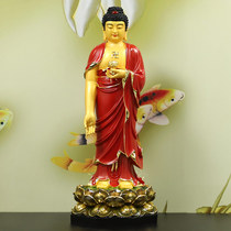 Taiwans 68 cm gilded pure bronze Amitabha Buddha statue is dedicated to the home painted Amitabha Buddha standing statue home ornament