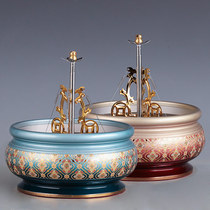 Taiwan enamel pure copper 24 hours plate incense burner incense rack shanto home for stupa incense tray aromatherapy burner bracket incense burner