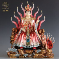 Taiwan enamel sticker gold pure copper nine-tailed fox statue nine girl household nine-tailed maiden bronze statue decoration