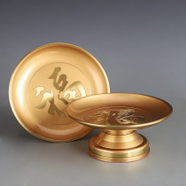 Taiwan Pure Copper Buddha Fruit Plate Buddha Front Plate Fruit Plate Fu Zi Lucky Bronze Buddha Plate
