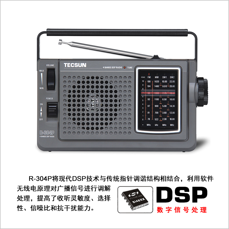Tecsusun Desheng R-304P portable high sensitivity for dual use middle-aged and elderly people's favorite radio