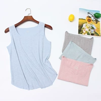 Mùa xuân và mùa hè mỏng vest nữ cotton đơn mảnh đầu tròn cổ không có dấu vết vest nữ với trái tim cắt bông rộng vai dịch vụ nhà - Áo vest áo ba lỗ nam phom rộng