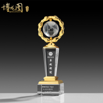 Creative metal trophy custom supplier crystal globe awards event souvenir team cooperation win-win