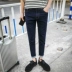 Mùa thu và mùa đông mẫu quần jean trẻ trung nam chân Slim retro thun nam jeans thẳng quần dài mùa đông thời trang nam cao cấp Cao bồi