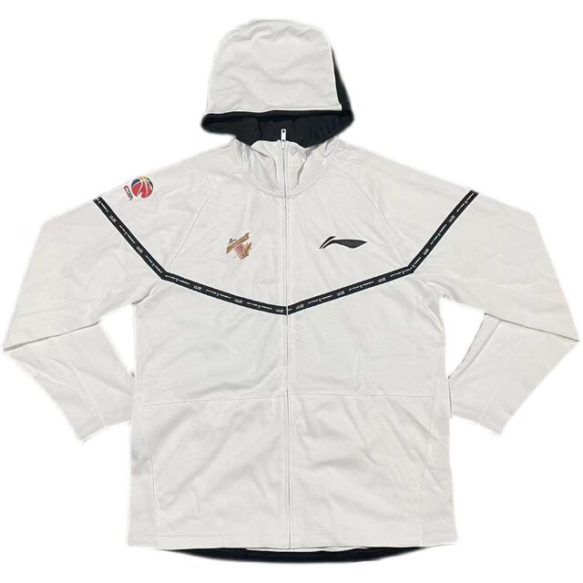 Li Ning ສະໜັບສະໜຸນ CBA men's basketball hooded cardigan sweatshirt players's outfits looks with expanded and fatter style 7X8X9