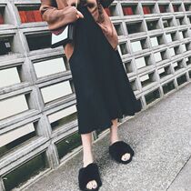 Pregnant women wool skirt Korean autumn and winter 2020 new a-shaped knitted skirt long belly pleated skirt