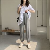 Pregnant woman pants summer slim fit outside wearing big code loose Modale light cage pants fashion sports pants 90% Pants Summer Clothing