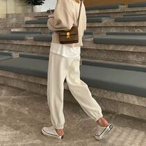 Pregnant women pants autumn and winter plus velvet thickened chenille White Haren pants womens fashion wear sports pants