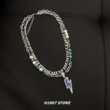 Оригинальное дизайнерское ожерелье из нержавеющей стали, небольшая цепочка до ключиц, дизайнерский свитер, мужской стиль, тренд сезона