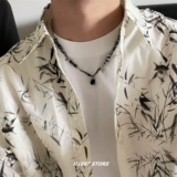 Ожерелье из жемчуга в стиле хип-хоп, небольшая дизайнерская цепочка до ключиц, свитер, аксессуар, с драгоценным камнем, простой и элегантный дизайн, тренд сезона