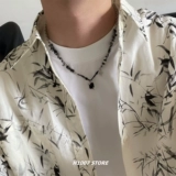 Ожерелье из жемчуга в стиле хип-хоп, небольшая дизайнерская цепочка до ключиц, свитер, аксессуар, с драгоценным камнем, простой и элегантный дизайн, тренд сезона