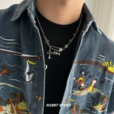 Цепочка с цветочным принтом Gram в стиле американского хип-хопа для мужчин, нишевый дизайн для женщин, цепочка на ключицы, высококачественная цепочка для свитера 𫔀Аксессуары