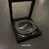 Та же модель Ван Цзяэра, полная бриллиантов, кубинские браслеты для мужчин, модное серебро с бриллиантами, пара нишевого дизайна в европейском и американском стиле хип-хоп.