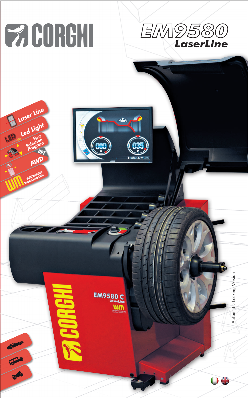 Corgi balancing machine 9580c electric clamping