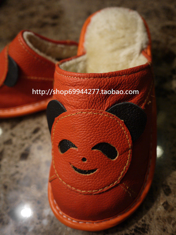 Pantoufles enfants en cuir pour hiver - semelle tendon - Ref 1024306 Image 7