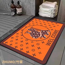 ZhuMo Bamboo Jasmine Bathroom Fashion Brief About Wind Upholstered Water Suction Anti Slip Speed Dry