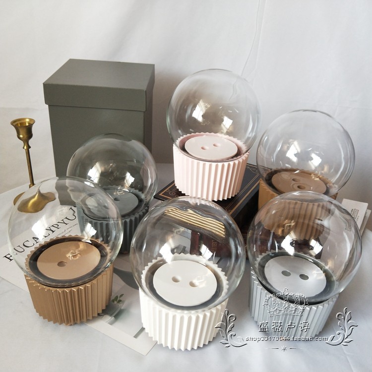 Cake Cupcake Music Box Eternal Flower Material diy Rotating Music Ball Container Gift Box Music Box Glass Cover