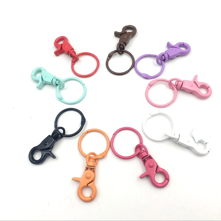 Macaron color key chain plus card ring paint immortal float hanging ball accessories of various colors five-pointed star thread ring