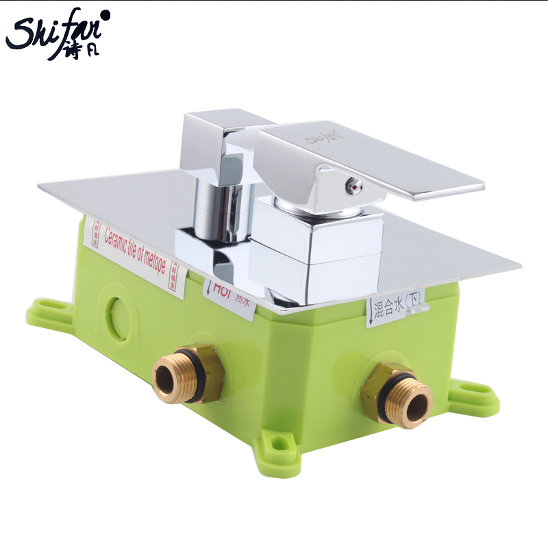 Poetry Fan Two Stalls Concealed pre-embedded box shower water mixing valve concealed full copper pre-embedded box switch valve full copper