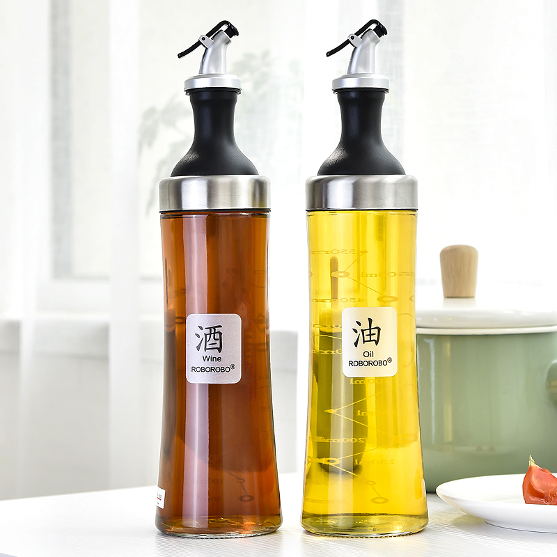 Oil Pot Glass Anti-Leaking Vinegar Bottle Sauce Bottle Oil Bottle Suit Home Clothing Oil Bottle Kitchen Supplies Small Oil Vinegar Jar Big Oil Jar