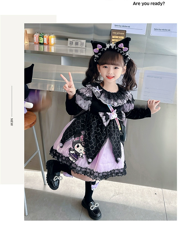 Kurome cho bé gái Halloween cos chơi dạ quang váy trình diễn trang phục tối Đầm công chúa lolita