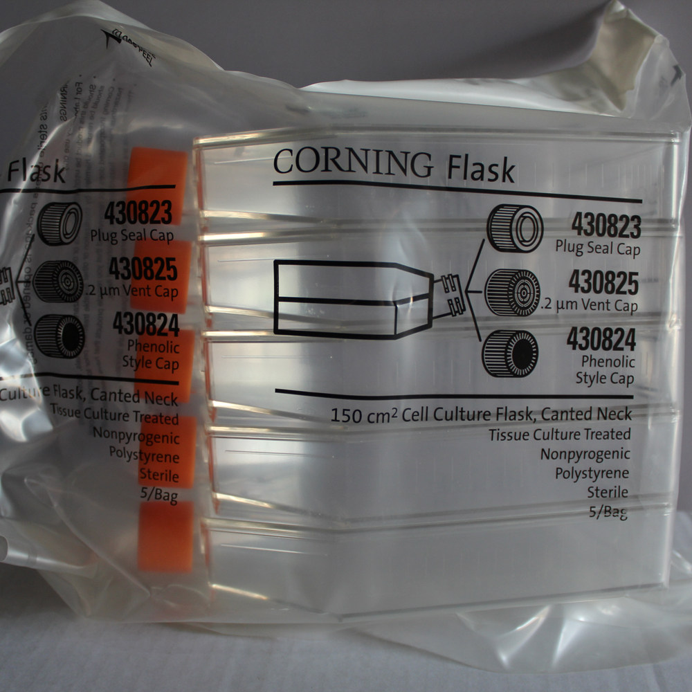 康宁Corning 150CM2方形透气盖斜口细胞培养瓶430823/430825