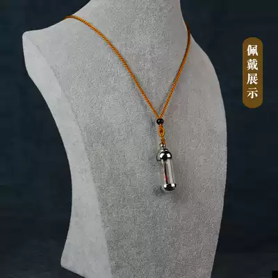 Titanium steel quartz crystal zodiac jewelry twelve zodiac pendant cinnabar bottle pendant this life year patron Saint necklace