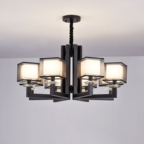 Modern living room chandelier Hong Kong-style light luxury crystal lamp master bedroom dining room model room light new Chinese light black