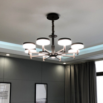 Modern chandelier Hong Kong style light luxury living room lamp simple atmosphere master bedroom study three color dimming led 2019 models