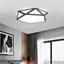 Modern minimalist bedroom ceiling lamp personality geometry creative study ultra-thin led tricolor black white