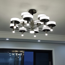 Modern Hong Kong style living room lamp double black Curry master bedroom restaurant art led personality creative Nordic