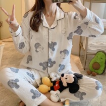 Lunar Subsuit Summer thin Subpartum Postpartum breastfeeding Home Clothing Suit Pure Cotton Cotton Cloth Suction sweat laces Pregnant Pregnant pregnant woman Sleeping Clothes Breathable